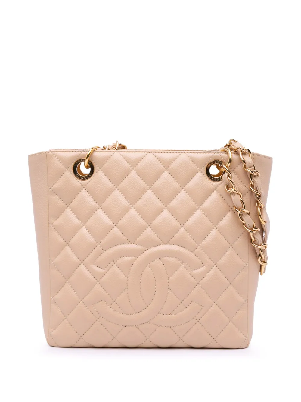 CHANEL Pre-Owned 2009-2010 Caviar Petite Shopping tote bag - ブラウン CHANEL Pre-Owned 2009-2010 Caviar Petite Shopping tote bag - ブラウン