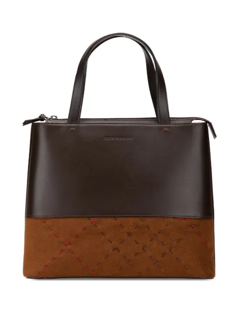 Burberry Pre-Owned 2000-2017 Leather and Suede Stitch tote bag