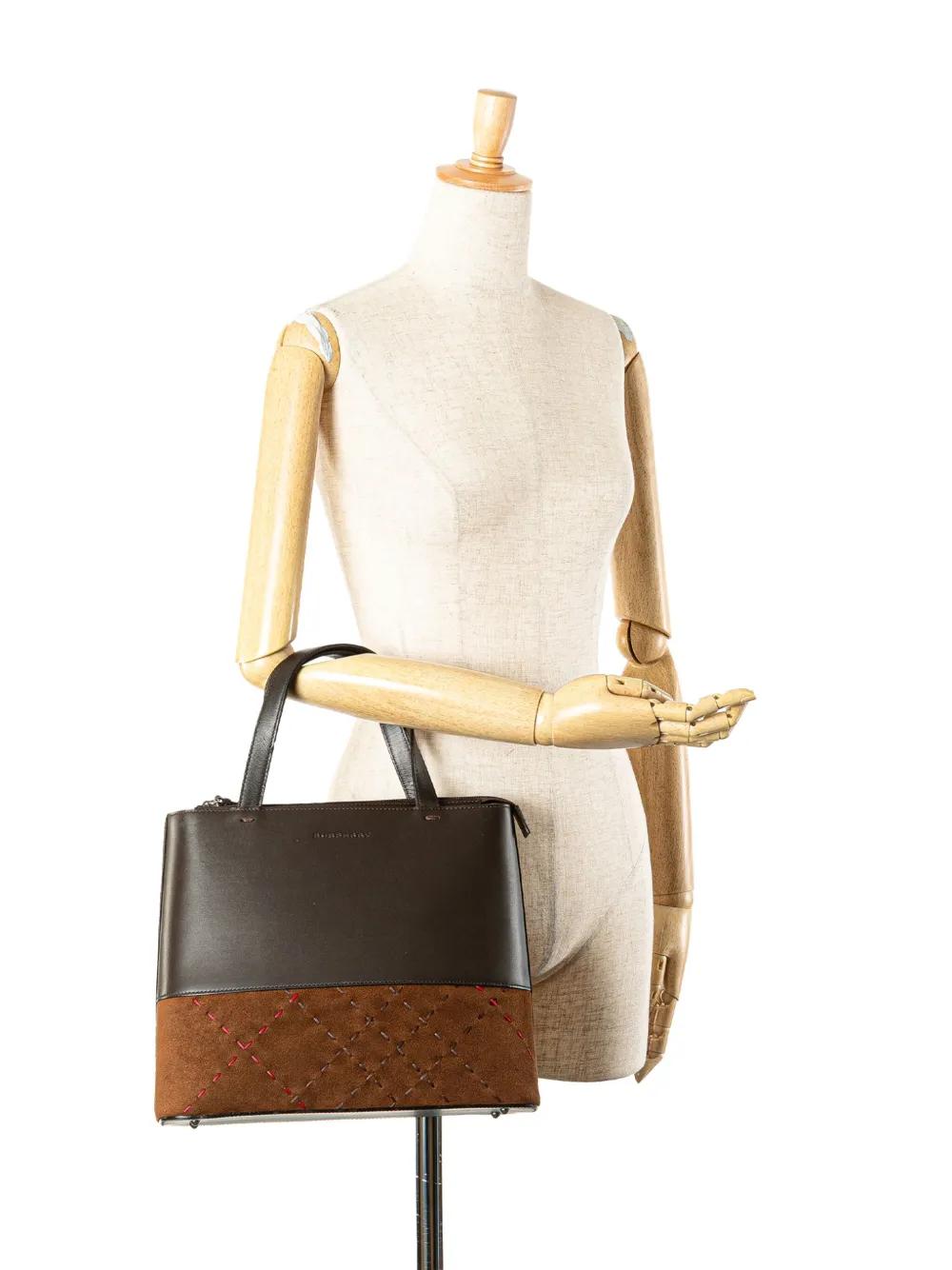 Burberry Pre-Owned 2000-2017 Leather and Suede Stitch tote bag | Pre-Owned | Image 2