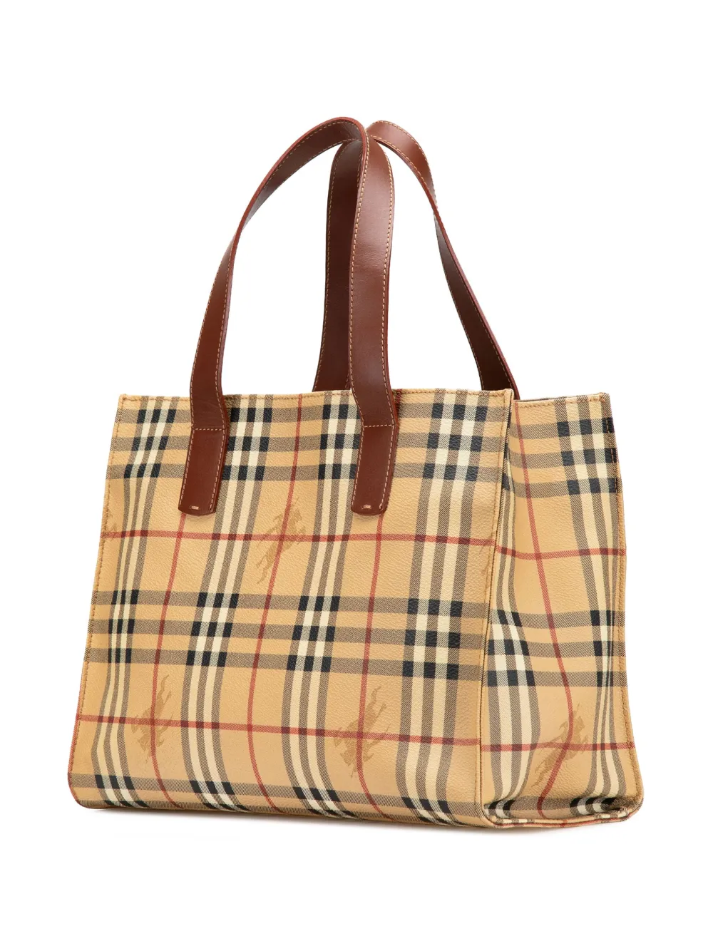 Pre-owned Burberry 2000-2017 Haymarket Check Coated Canvas Tote Bag