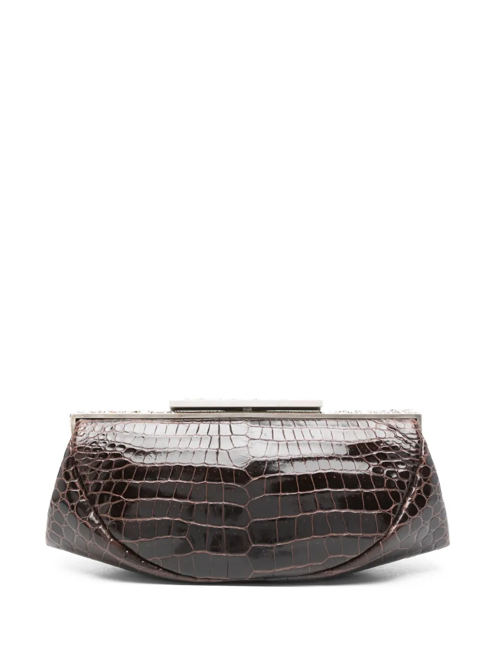 Giorgio Armani Pre-Owned Borsa con effetto coccodrillo - Marrone