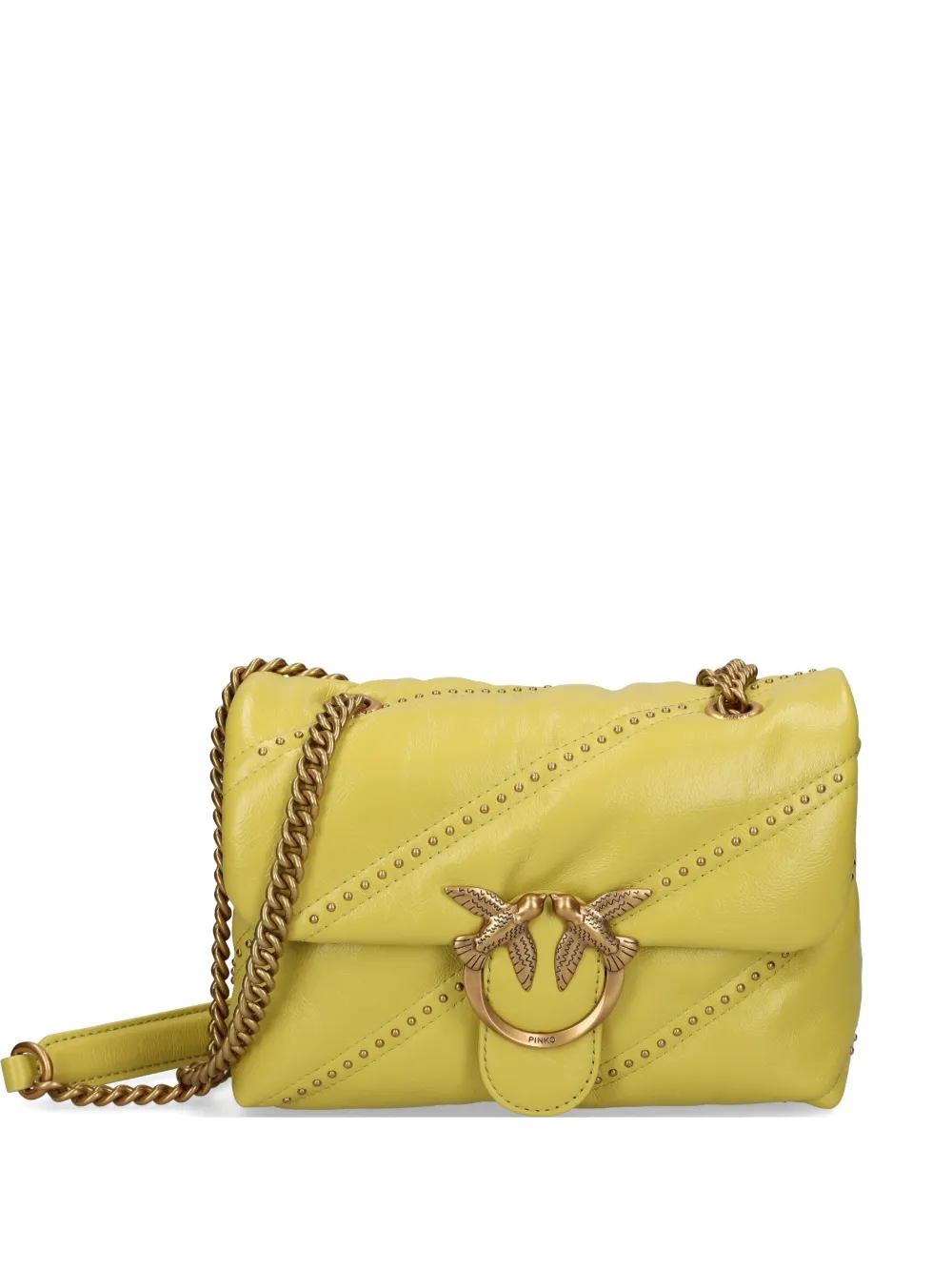 PINKO レザーショルダーバッグ - イエロー PINKO レザーショルダーバッグ - イエロー