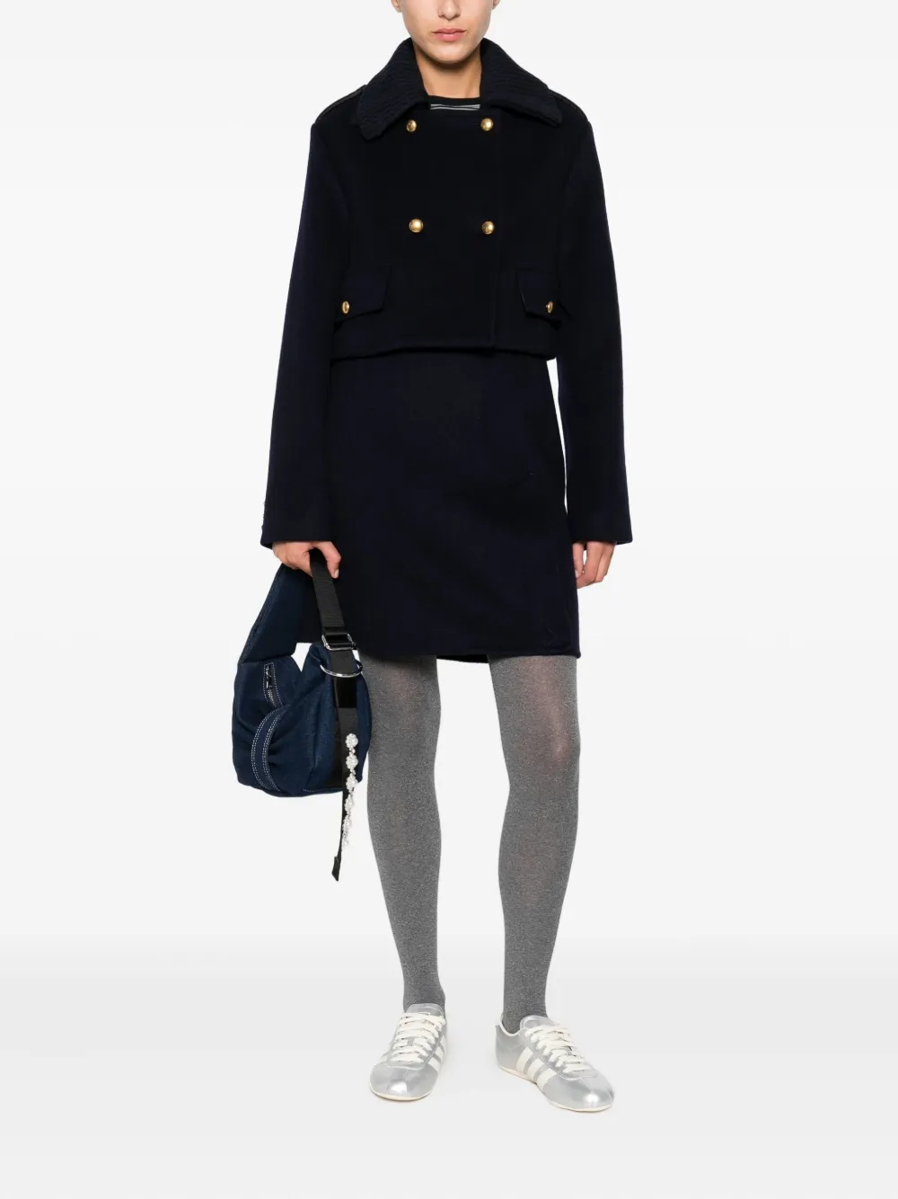P.a.r.o.s.h Double-breasted Cropped Jacket In Black