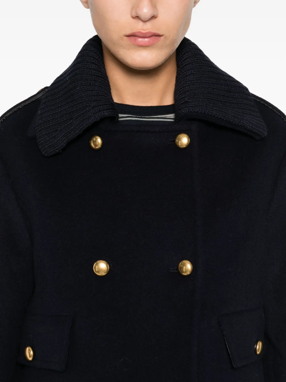 P.a.r.o.s.h Double-breasted Cropped Jacket In Black