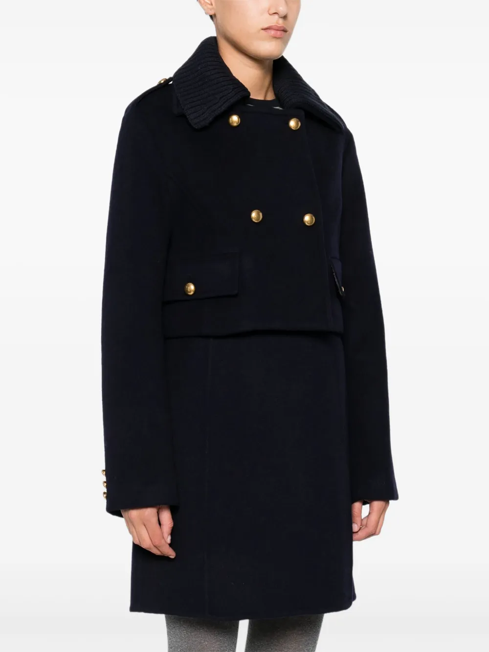P.a.r.o.s.h Double-breasted Cropped Jacket In Black