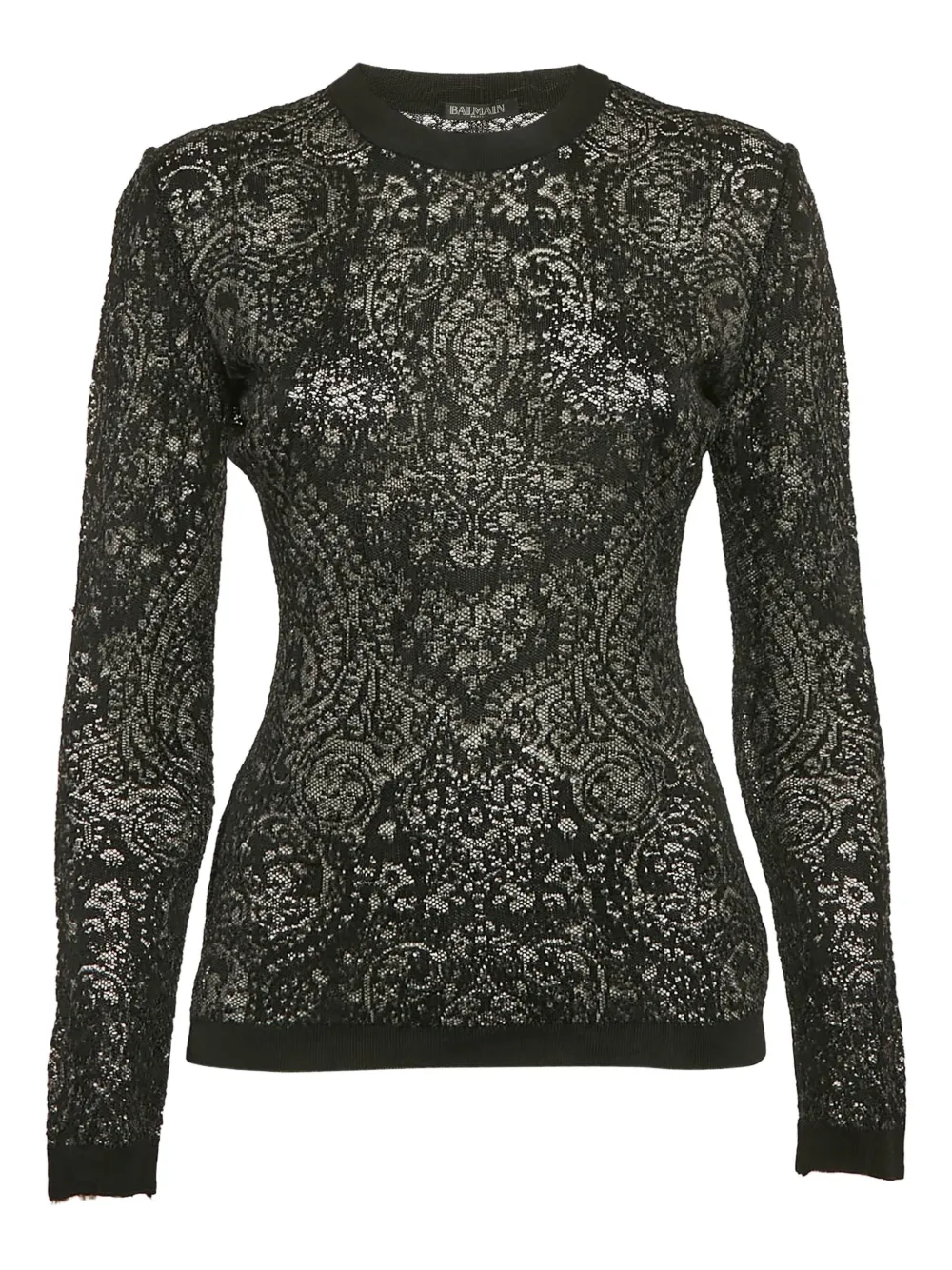 Balmain Pre-Owned mesh jumper | Black | Image 1