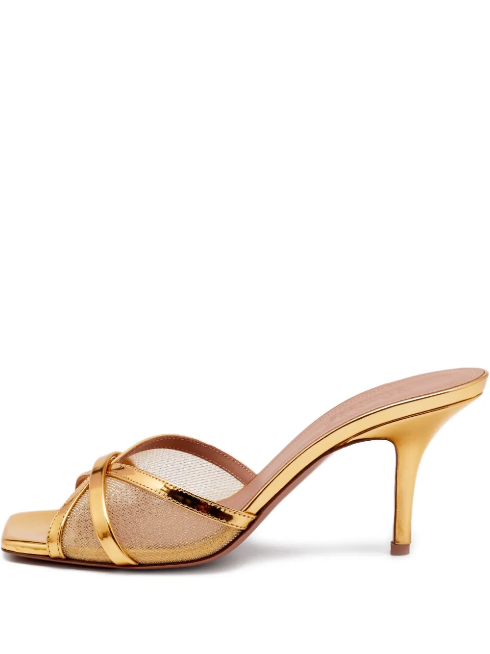Malone Souliers pre-owned 85mm Perla mesh mules | Gold | Image 1