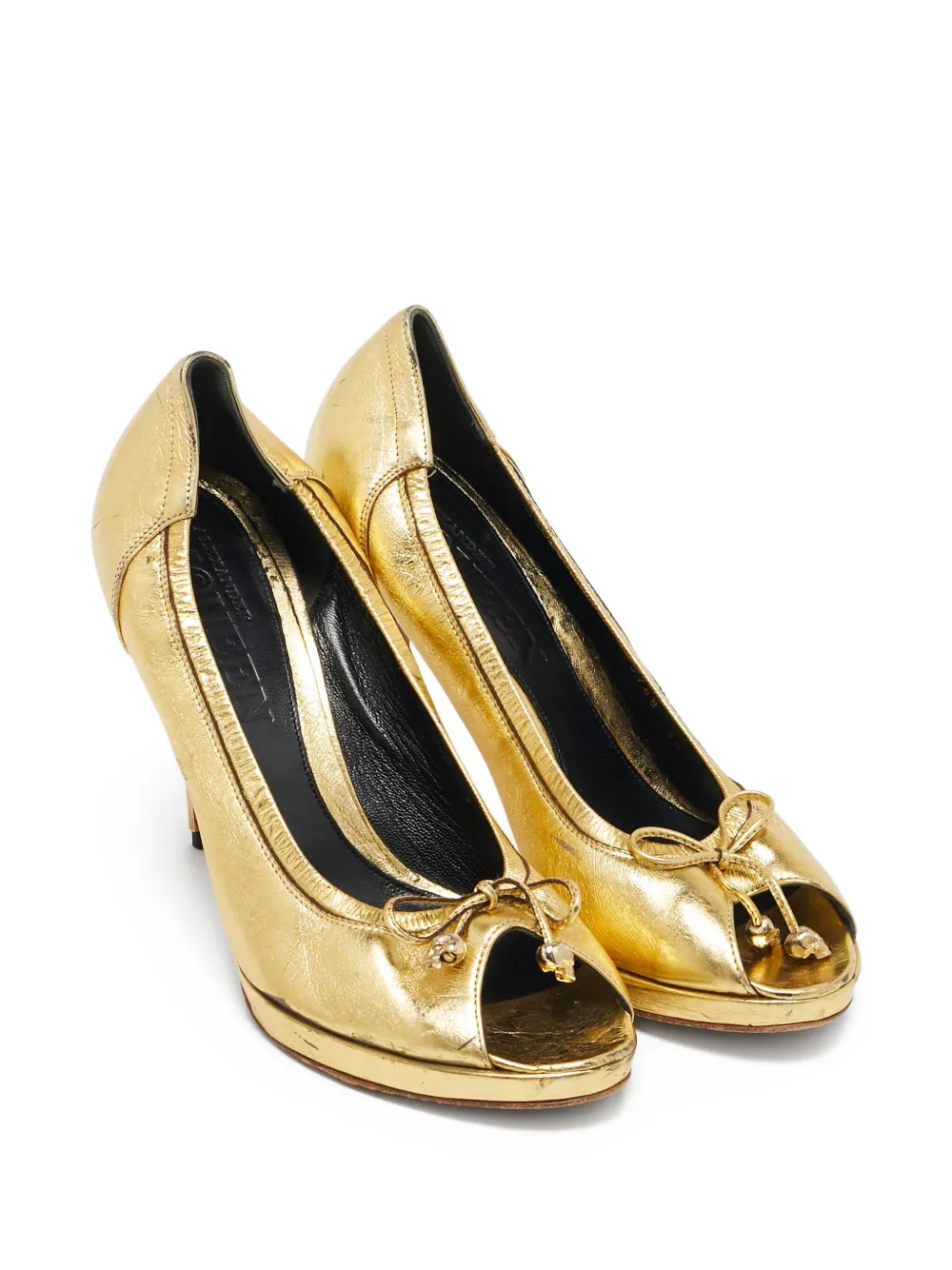 Alexander McQueen Pre-Owned Skull Bow Peep Toe pumps | Image 2