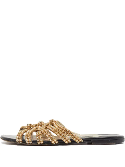 Gina Pre-owned beaded strappy sandals