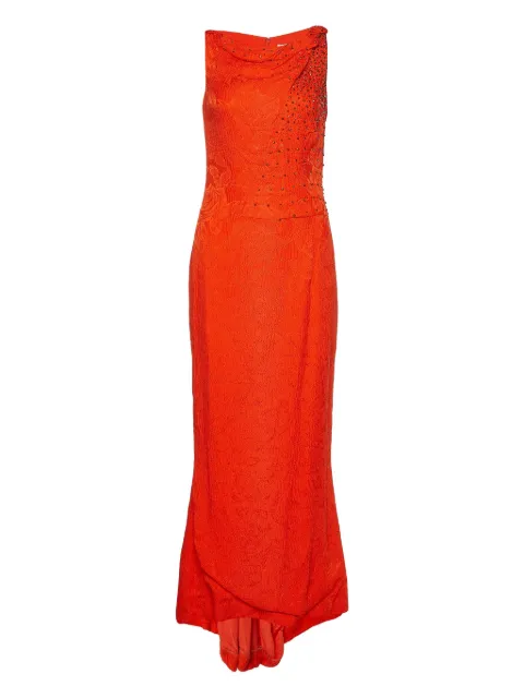 Carolina Herrera Vintage vestido de noche sin mangas en jacqueard