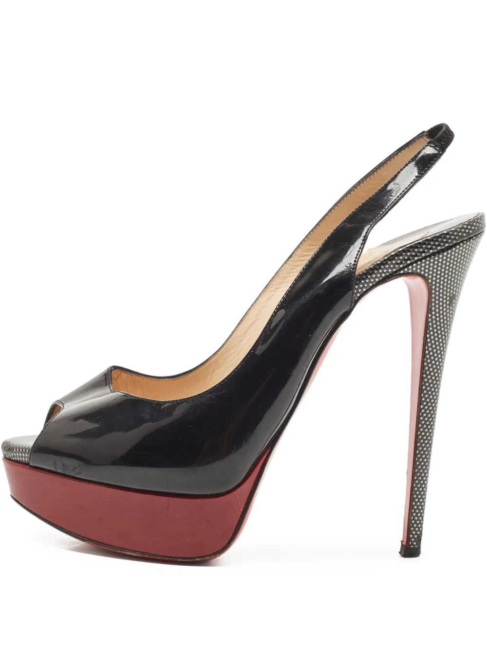 Christian Louboutin Pre-Owned Lady Peep 150mm スリングバック パンプス - ブラック Christian Louboutin Pre-Owned Lady Peep 150mm スリングバック パンプス - ブラック