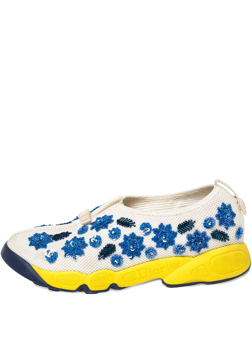 Christian Dior Pre-Owned Fusion floral mesh sneakers - ニュートラル Christian Dior Pre-Owned Fusion floral mesh sneakers - ニュートラル