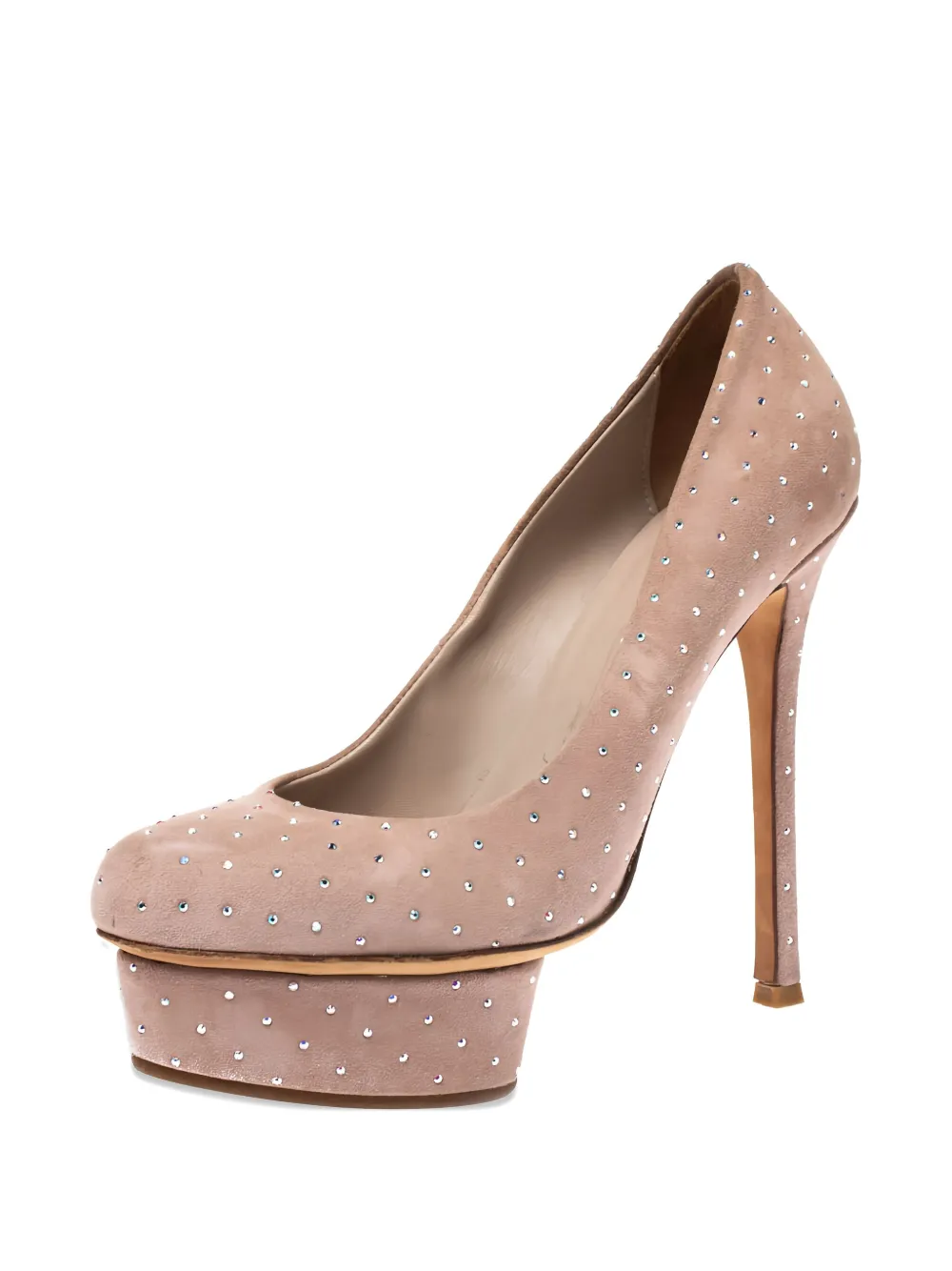 Le Silla Pre-owned pumps verfraaid met kristallen en plateauzool - Bruin