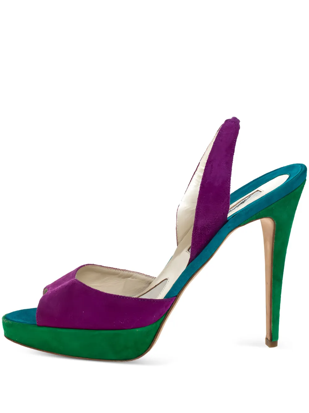 pre-owned 125mm slingback platform sandals