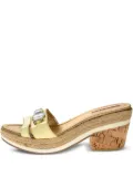 Prada Pre-Owned patent leather crystal slides - Gold