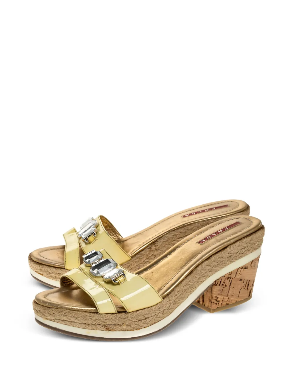 Prada Pre-Owned patent leather crystal slides | Image 2