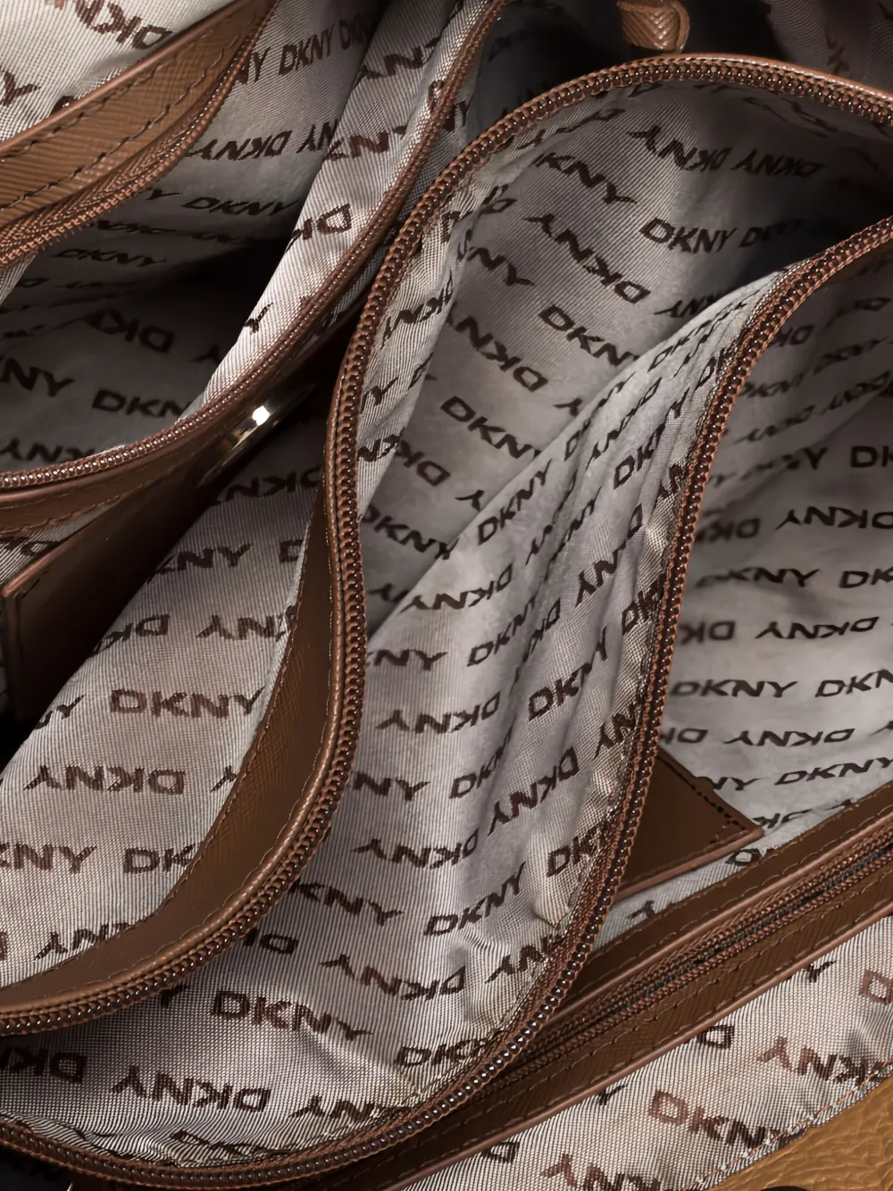 Pre-owned Dkny Vintage Monogram Leather Tote Bag