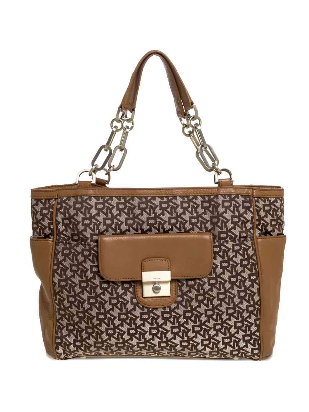 DKNY Vintage monogram leather tote bag | Brown | Image 1