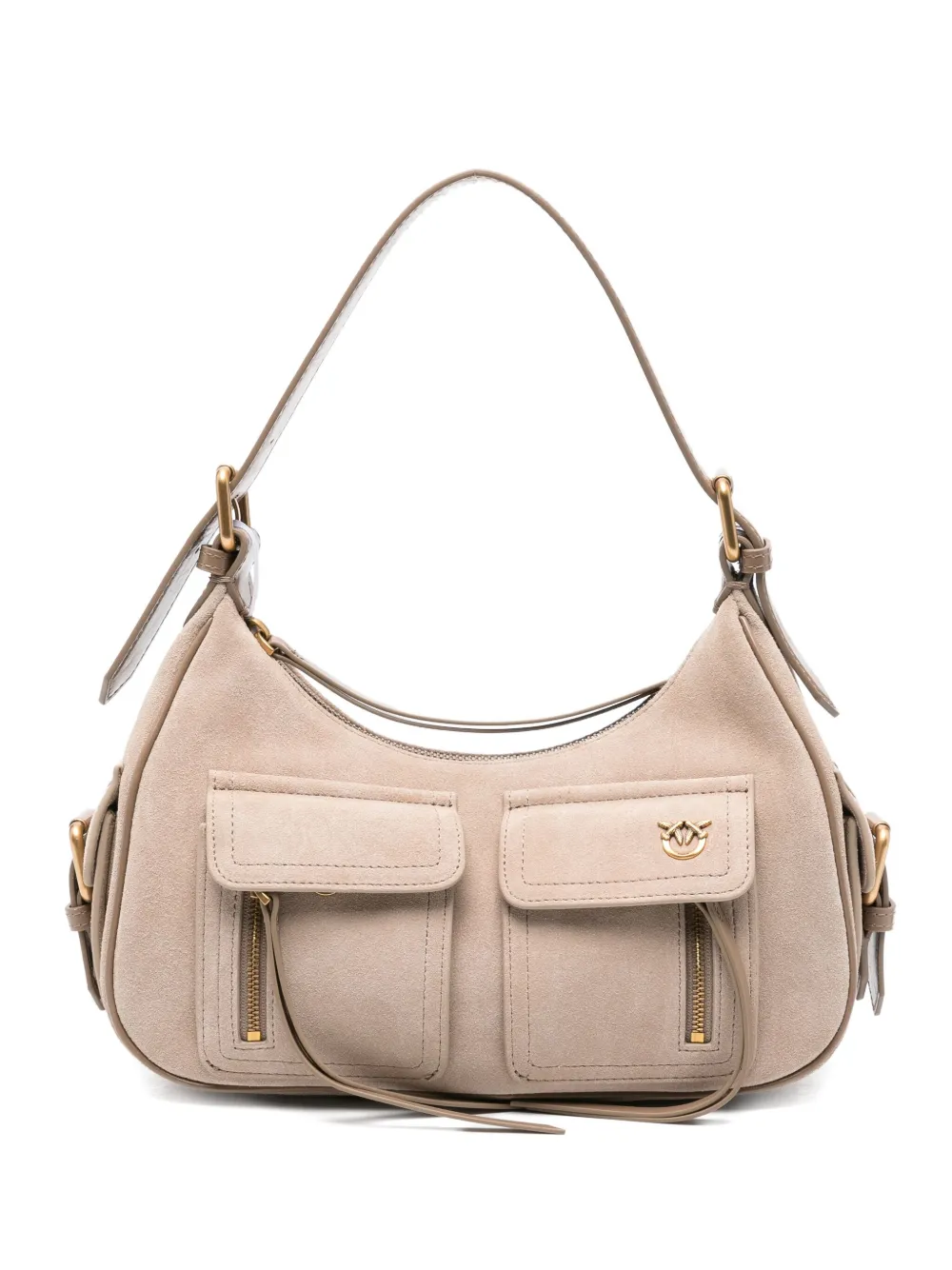 PINKO Cargo suède schoudertas Beige