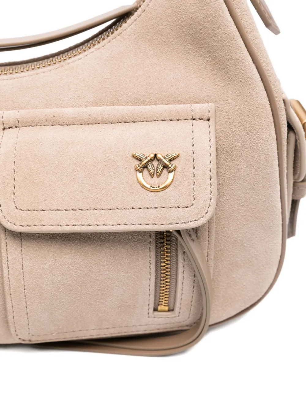 PINKO Cargo suède schoudertas Beige