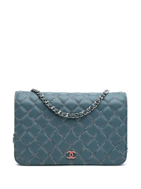 CHANEL Pre-Owned 2019 Quilted Lambskin Double Stitch Wallet On Chain crossbody bag