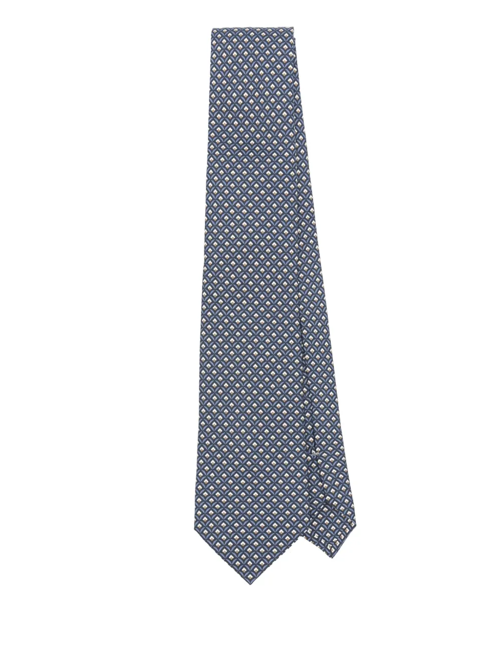 Canali Stropdas met geometrisch patroon Blauw