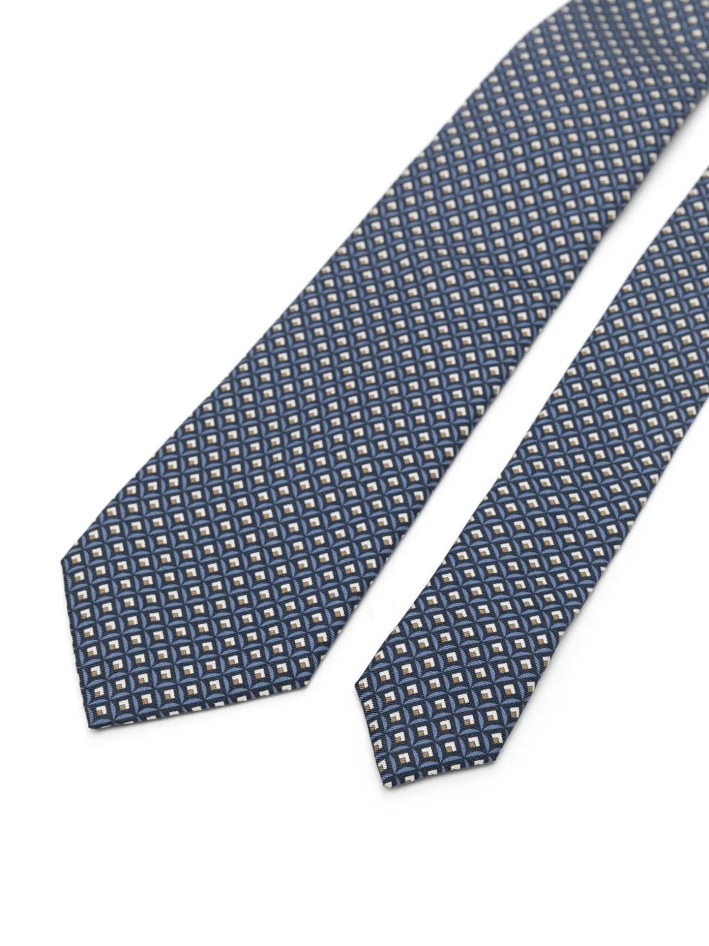 Canali Stropdas met geometrisch patroon Blauw