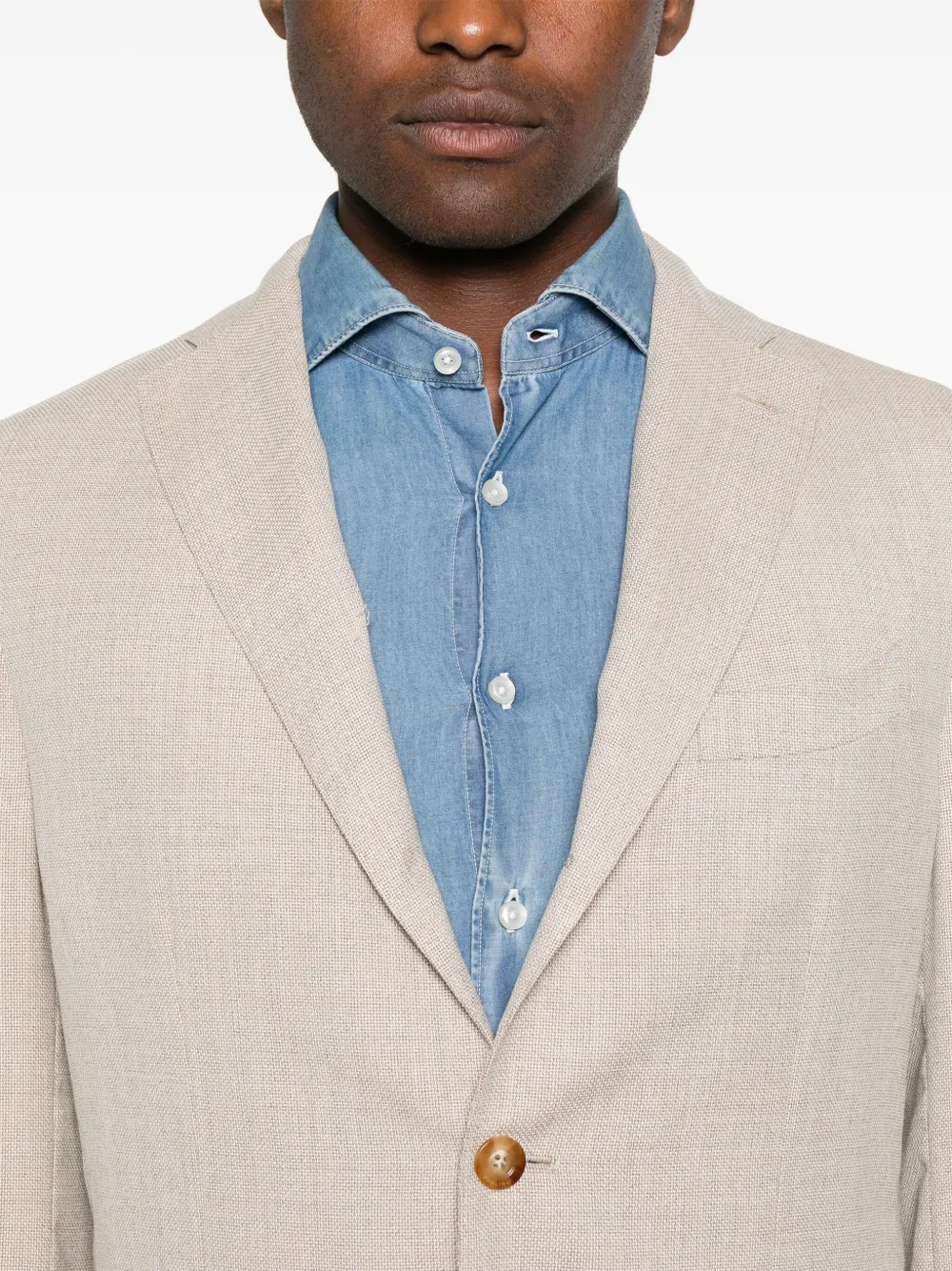 Boglioli Blazer met gemêleerd effect Beige