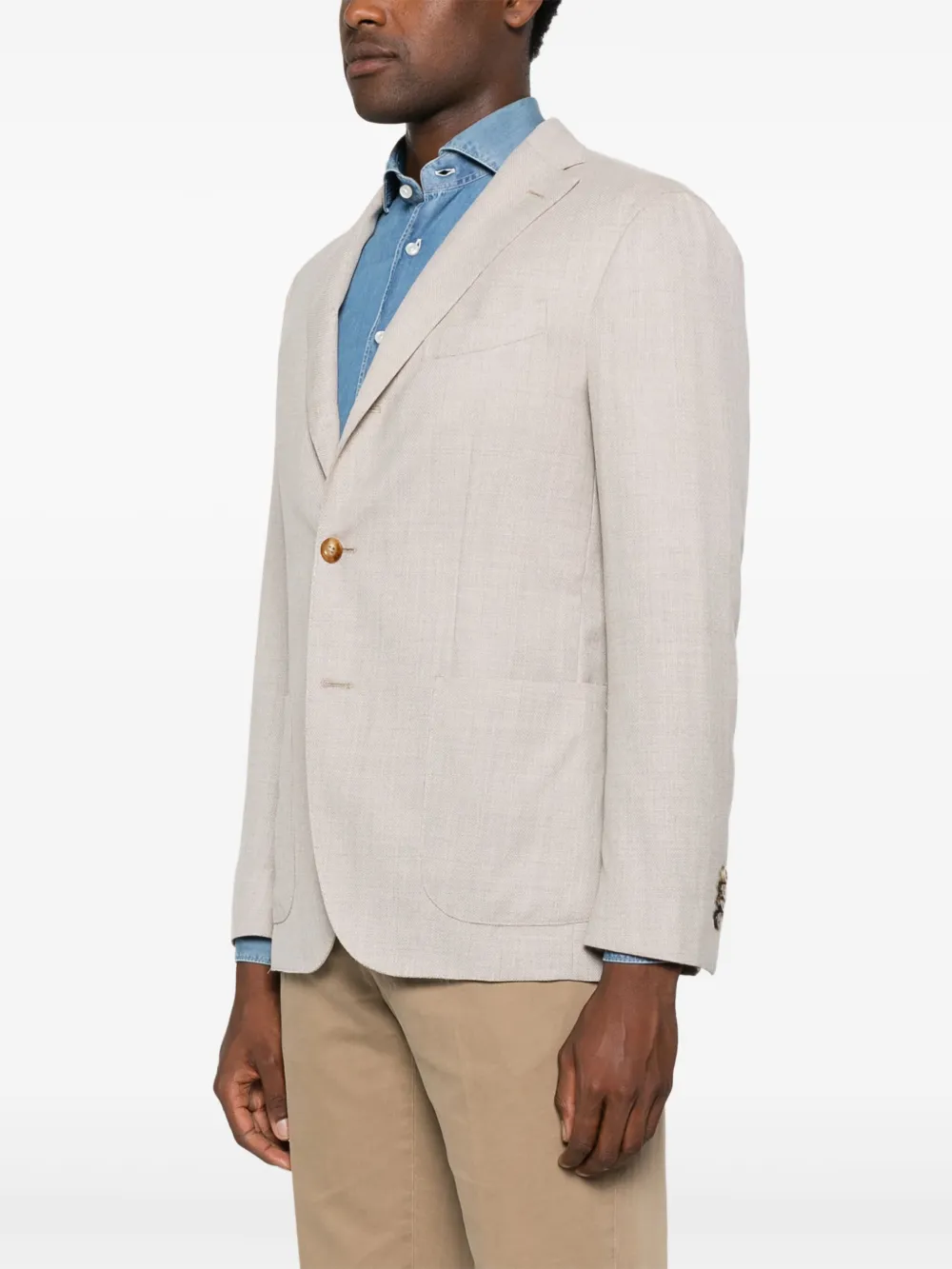 Boglioli Blazer met gemêleerd effect Beige