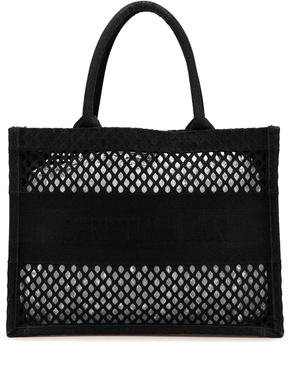 Christian Dior Pre-Owned 2020 Medium Mesh Embroidered Book tote bag - Christian Dior Pre-Owned 2020 Medium Mesh Embroidered Book tote bag -
