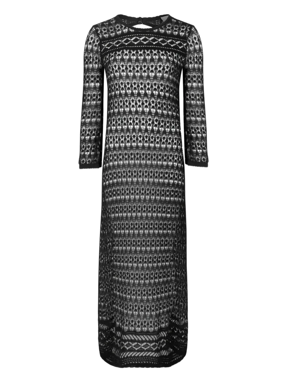 Isabel Marant Paloma Cotton Blend Crochet Long Dress In Black