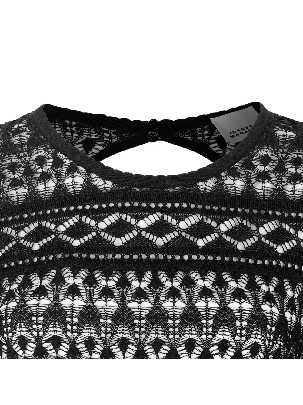 Isabel Marant Paloma Cotton Blend Crochet Long Dress In Black