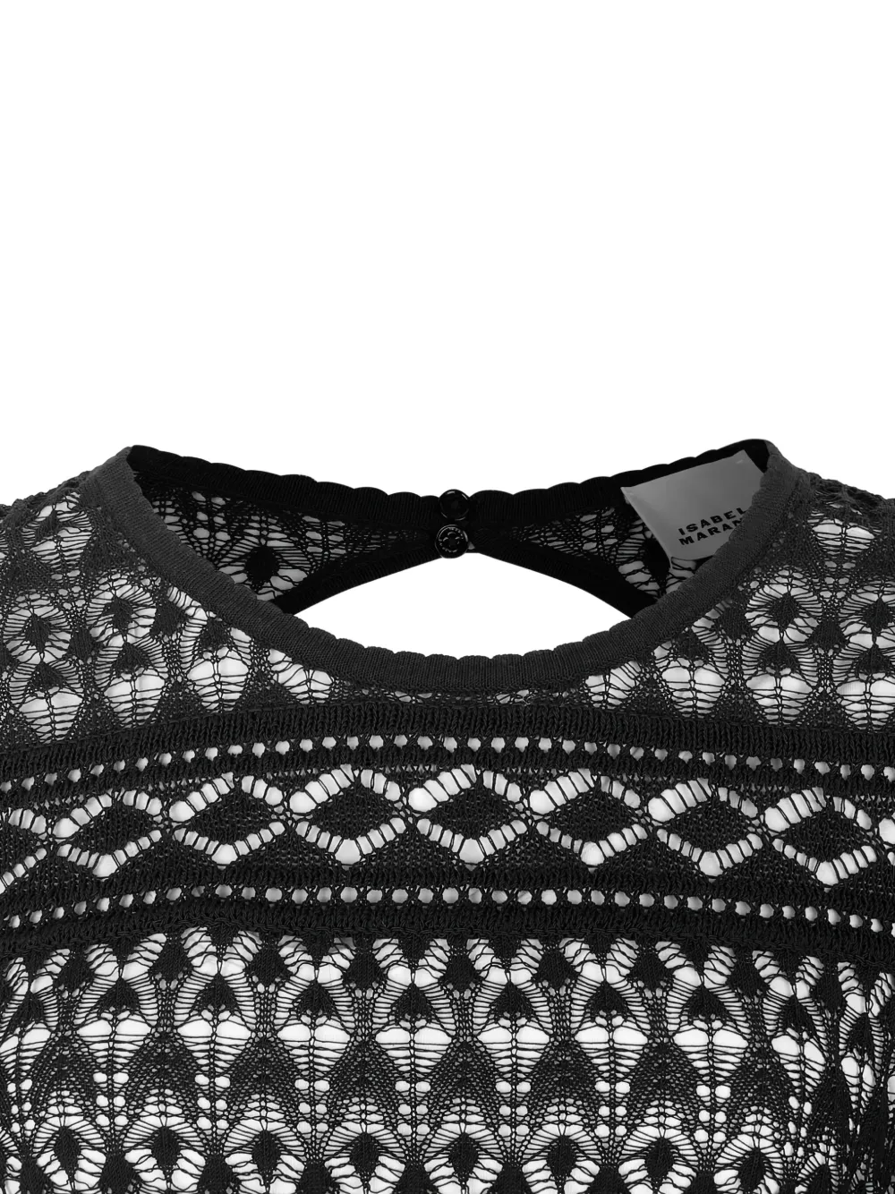 ISABEL MARANT Paloma jurk met open rug en kant Zwart