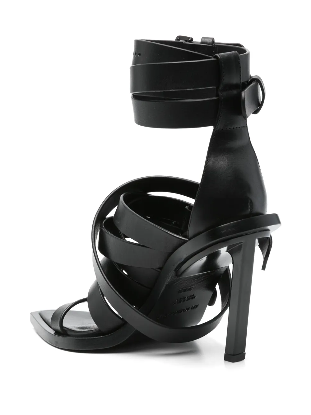 Ann Demeulemeester Leren sandalen Zwart