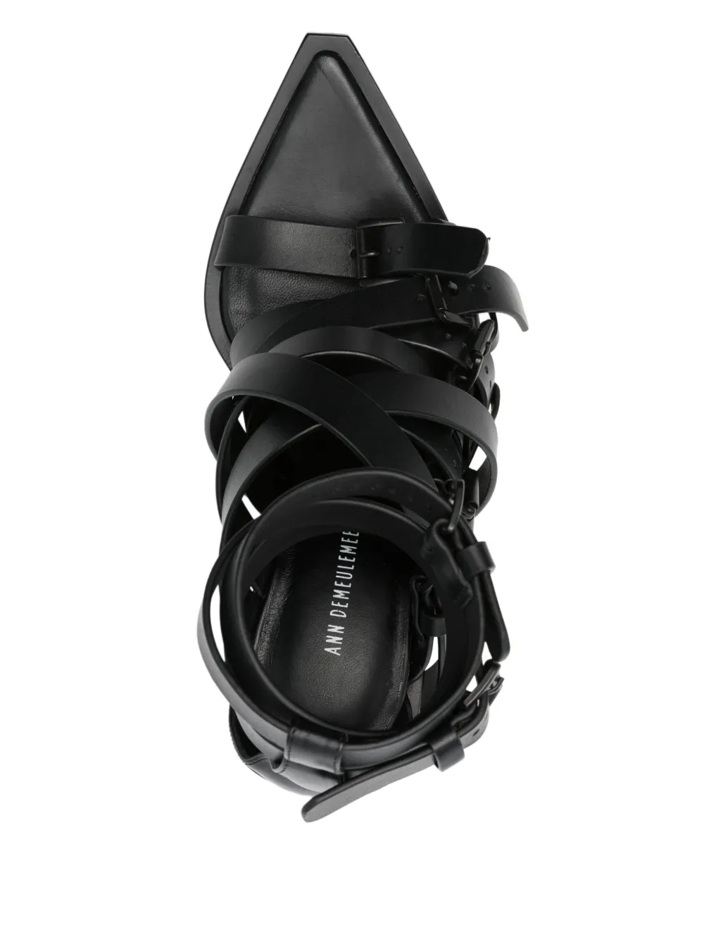 Ann Demeulemeester Leren sandalen Zwart