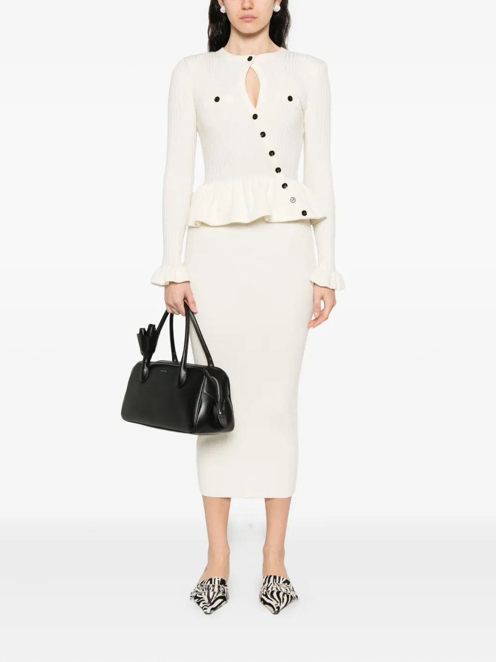 Self-Portrait knitted asymmetric midi dress | Day Dresses | Image 2