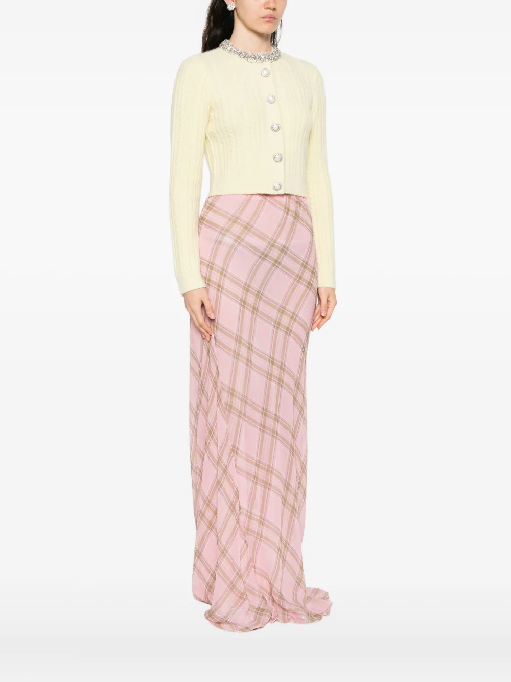 Self-Portrait Button-up vest Geel