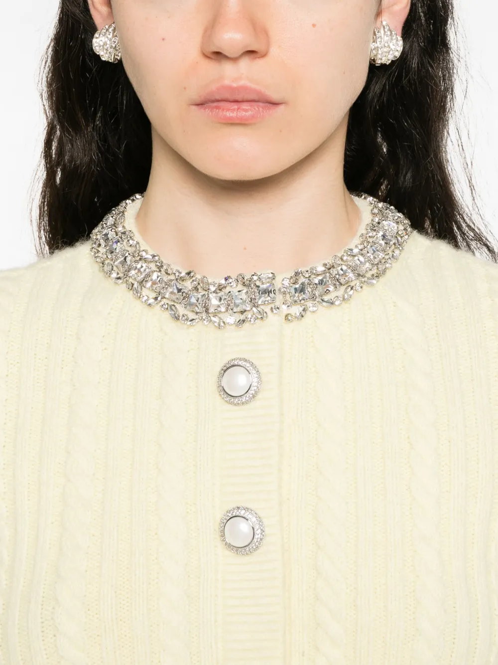 Self-Portrait Button-up vest Geel