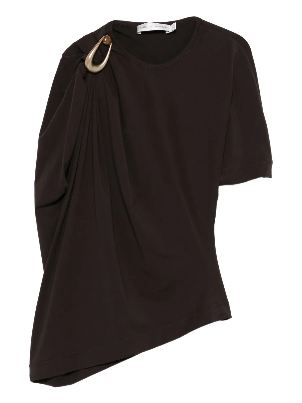 Christopher Esber draped ring-detail top | Brown | Image 1