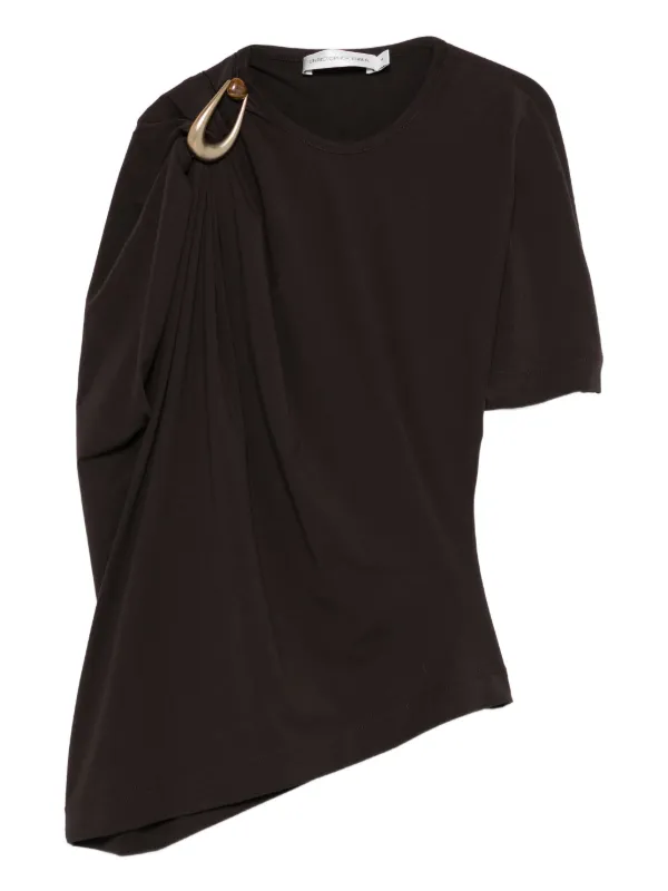 Christopher Esber Draped Ring-detail Top in Brown