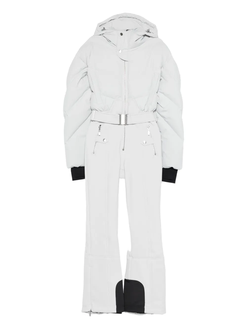 Cordova Hooded Belted Ski Suit In White