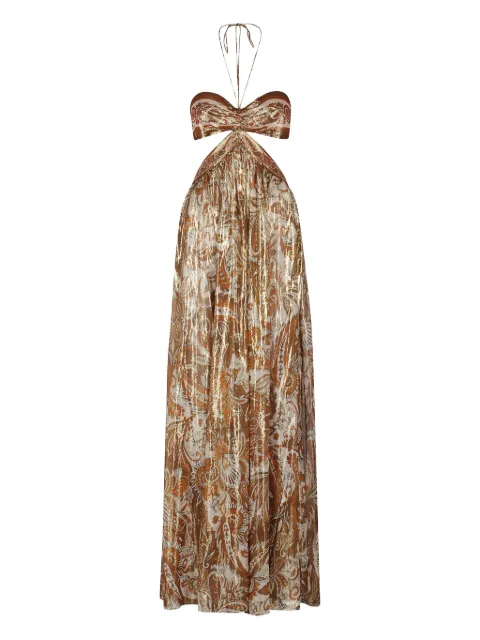 Retrofete Kimmy paisley-print cut-out dress