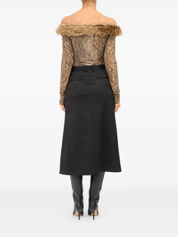 MM6 Maison Margiela バージンウールブレンド スカート | ブラック