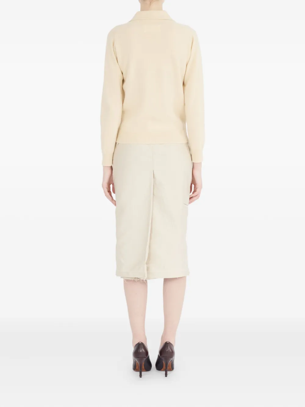 Maison Margiela Poloshirt van scheerwol Beige