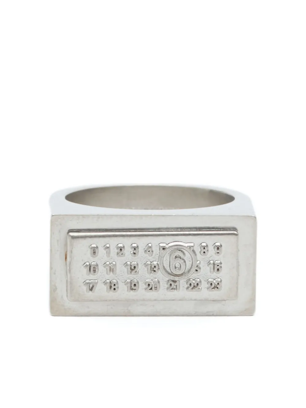 Mm6 Maison Margiela Numbers-motif Ring In Silver