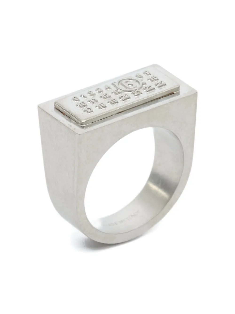 Mm6 Maison Margiela Numbers-motif Ring In Silver