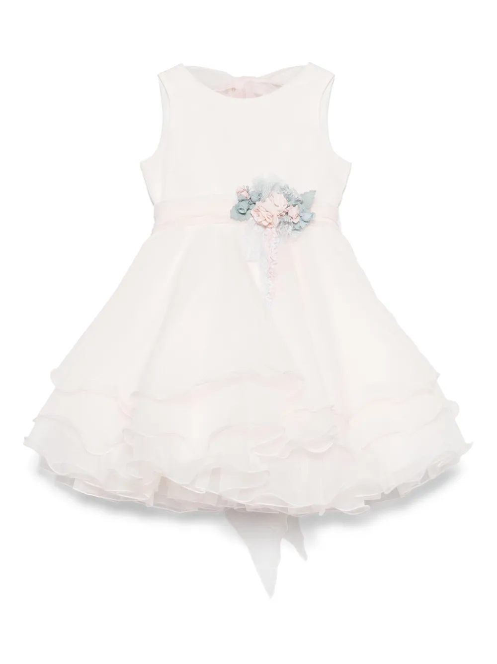 Mimilù floral-appliqué dress - ピンク Mimilù floral-appliqué dress - ピンク