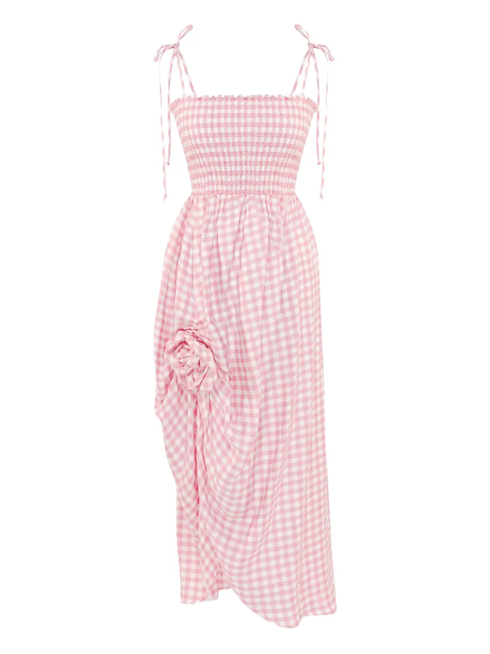 Sleeper Atlanta gingham rose-detail dress | Pink | Image 1