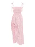 Sleeper Atlanta gingham rose-detail dress - Pink