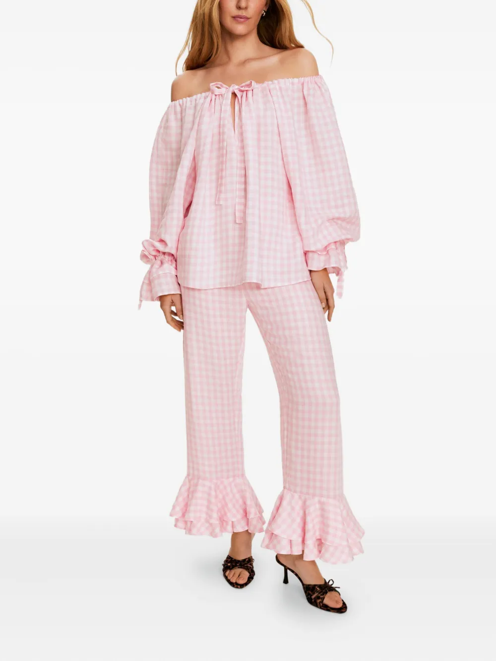 Sleeper Cha-Cha ruffled-hem lounge trousers | Image 2